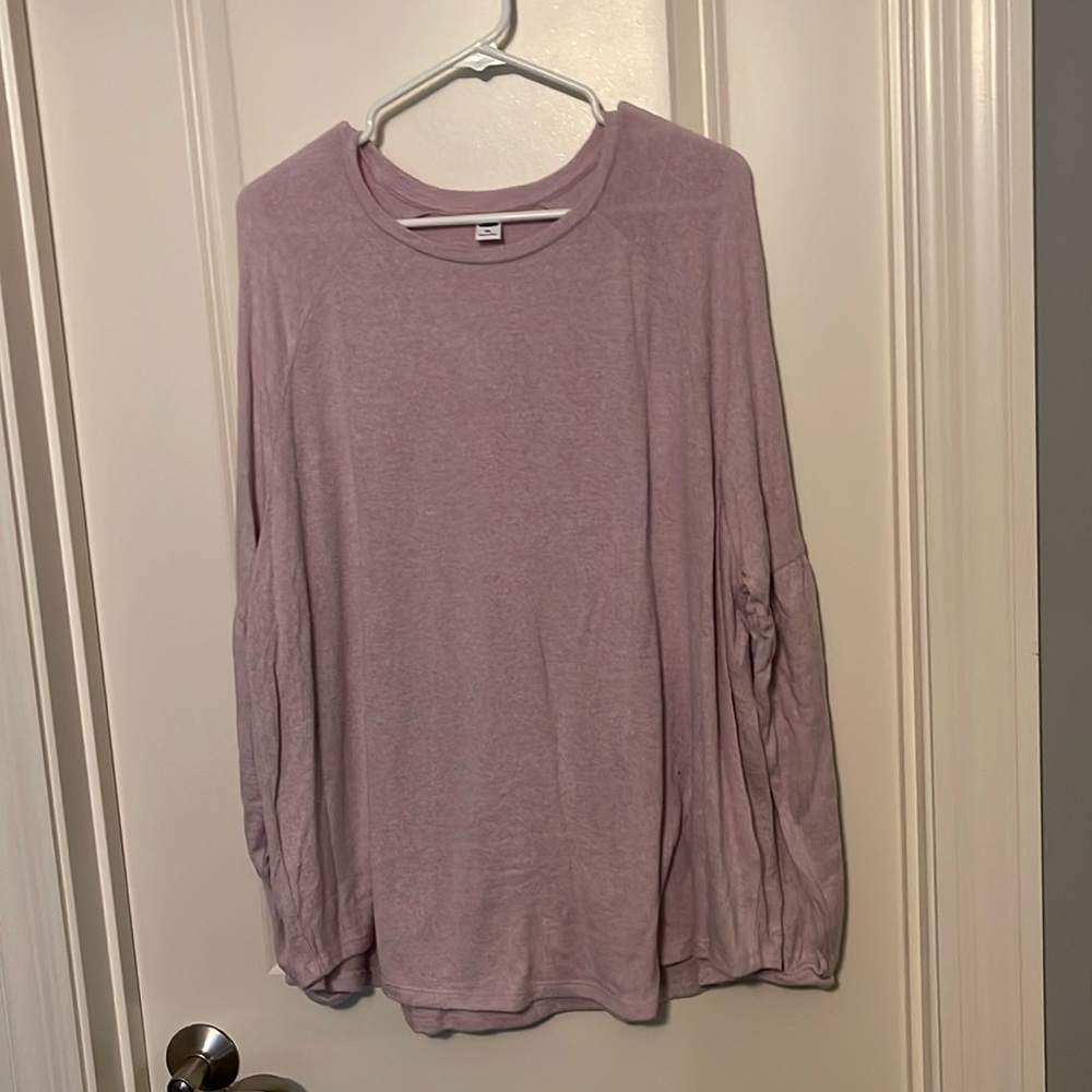 Pink super plush tee with puff sleeve detail